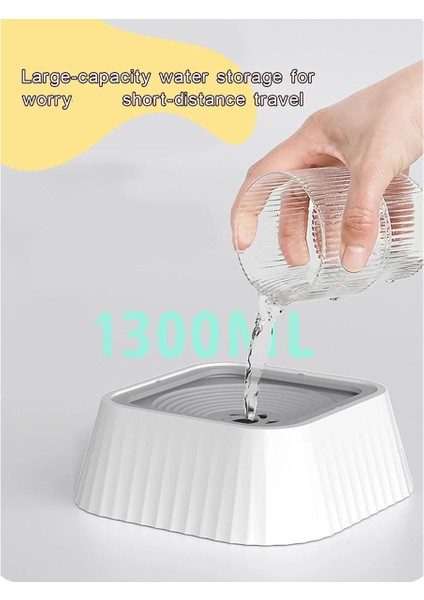 Yüzer Plakalı Su Çeşmesi Dökülme Yok Köpek Su Kasesi Temiz Içme Yavaş Besleyici Anti-Sıçrama Pet Pet Beyaz Için (Yurt Dışından) fiyatları