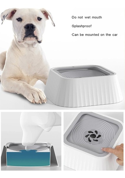 Yüzer Plakalı Su Çeşmesi Dökülme Yok Köpek Su Kasesi Temiz Içme Yavaş Besleyici Anti-Sıçrama Pet Pet Beyaz Için (Yurt Dışından) modelleri