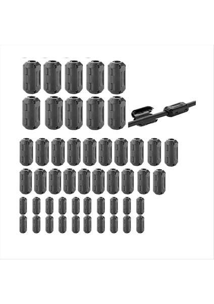 3 5 Mm/ 5mm/ 7mm/ 9mm/ 13MM Çap/ Video Kablo Güç Kablosu Için 50 Adet Emc Gürültü Bastırıcı Kablo Klibi (Yurt Dışından) fiyatları