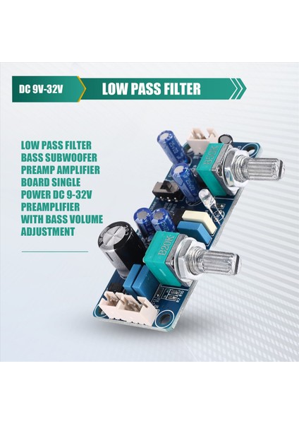 Düşük Geçiş Filtresi Bas Subwoofer Preamp Amplifikatör Kartı Tek Güç Dc 9-32V Ön Preampifier Bas Hacim Ayarı (Yurt Dışından) fırsatları