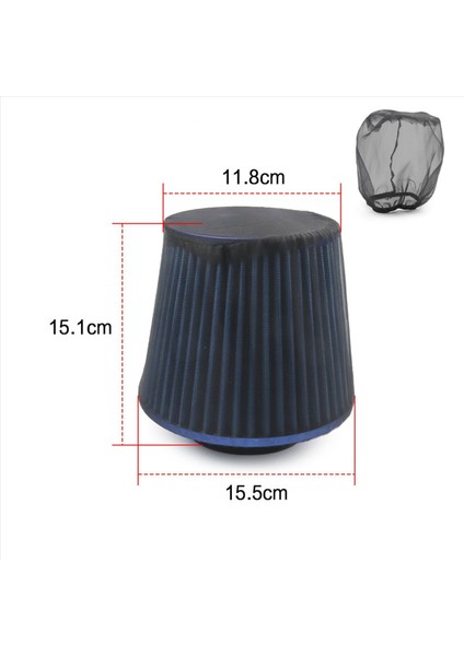 4x Evrensel Araç Koni Hava Filtresi Koruyucu Kapak Su Geçirmez Yağ Geçirmez Toz Geçirmez Akış Hava Alım Filtreleri 15X12CM (Yurt Dışından) fiyatları