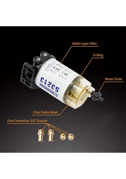2x S3213 Yakıt Motor Mercuy Için Yakıt Su Severtör Filtre Montajı 35-60494-1 Yamaha B32013 18-7932 (Yurt Dışından) indirimleri