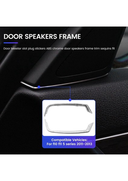 F10 F11-BMW 5 Serisi 2011-2013 Abs Chrome Door Hoparlörler Çerçevesi Için 2pcs Kapı Tweeter Yuva Çıkartmaları Çıkartmalar (Yurt Dışından) fırsatları