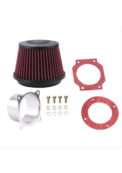 Evrensel Araba Aracı Emme Hava Filtresi 3inch 76MM Akışlı Soğuk Hava Emme Filtresi Temizleyici Yarış Araç Hava Filtresi (Yurt Dışından)