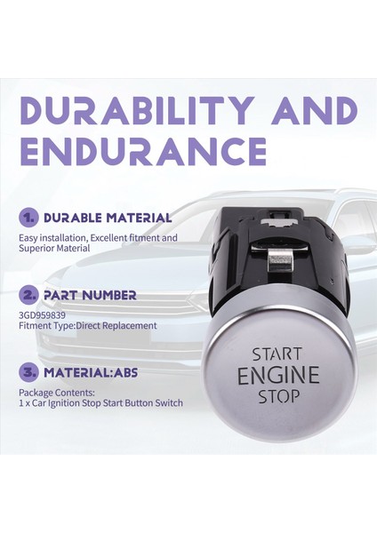 Araç Ateşleme Stop Start Düğme Anahtarı Motor Başlat Bir Düğme Başlangıç Anahtarı 3GD959839 Vw Passat 2015-2017 Için (Yurt Dışından) indirimleri