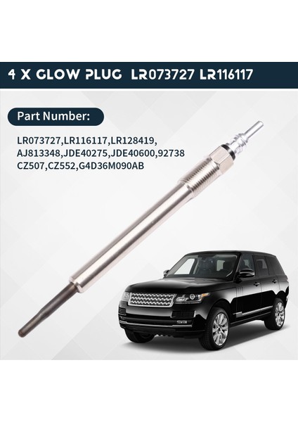 Land Rover Discovery Için 4x Glow Fiş 5 2017-2020 Range Rover Velar 2017+ Discovery Sport 2015+ 2 0 Dizel LR116117 (Yurt Dışından) fırsatları