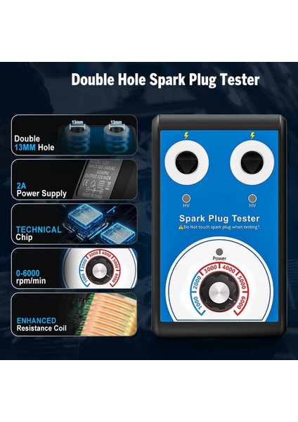 Buji Test Cihazı Çift Delik Teşhis Aracı Araba 12V Spark Testerauto Motor Ateşleme Dedektörü Araçları (Yurt Dışından) fırsatları