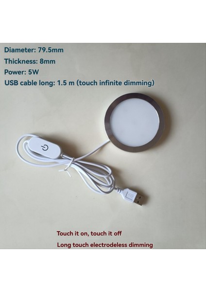 LED Dolap Diski Işık Ekran Kılıfı Raf Sayaç Aydınlatma Karavan Iç Spot Lamba ile 5VUSB Anahtar, B (Yurt Dışından) fiyatları