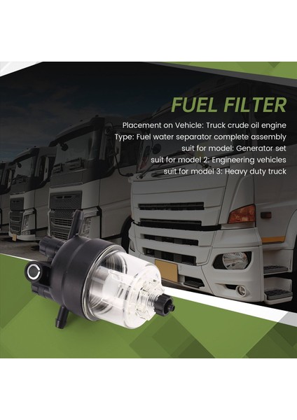 3 Pcs Yepyeni 130306380 Kamyon 400 Serisi Motor Için Bir Yakıt Filtresi Montajı ve Iki Ekstra Filtre Elemanı (Yurt Dışından) fırsatları
