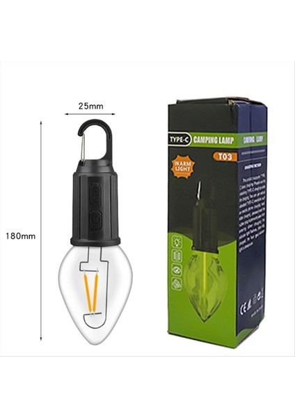 Açık LED Ip Işığı Kanca ile 400MAH Type-C USB Ampul 3 Modlar Su Geçirmez Kamp Fener Asılı Çadır Işık T03 (Yurt Dışından) indirimleri