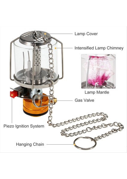 Açık Kamp Gaz Fener Piezo Kontağı Taşınabilir Mini Gaz Çadır Lambası Işık Kamp Egzeri Pişirme Aksesuarları (Yurt Dışından) fırsatları