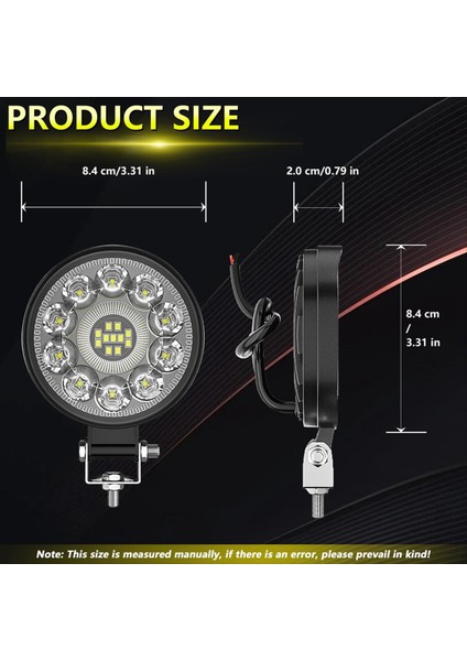 Araba LED Iş Işığı 3 Inç Yuvarlak LED Taşıma Hafta Işık Offroad Modifikasyon Işık Kamyon Traktörü Atv Utv Teknesi (Yurt Dışından) fiyatları
