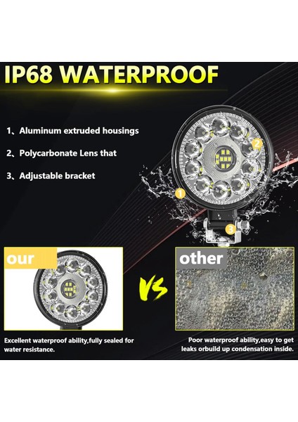 Araba LED Iş Işığı 3 Inç Yuvarlak LED Taşıma Hafta Işık Offroad Modifikasyon Işık Kamyon Traktörü Atv Utv Teknesi (Yurt Dışından) indirimleri