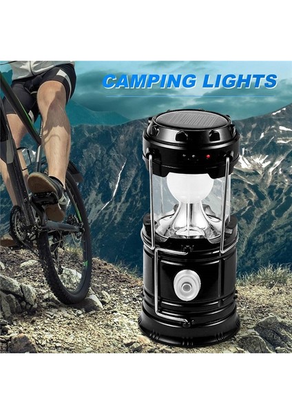 Güneş LED Taşınabilir Fener Teleskopik Torch Lambası Çok Fonksiyonlu Açık Hava Kamp Acil Durum Çadır Lamba Kobu Aydınlatma Altın (Yurt Dışından)