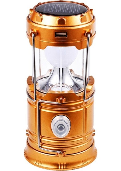 Güneş LED Taşınabilir Fener Teleskopik Torch Lambası Çok Fonksiyonlu Açık Hava Kamp Acil Durum Çadır Lamba Kobu Aydınlatma Altın (Yurt Dışından) fırsatları