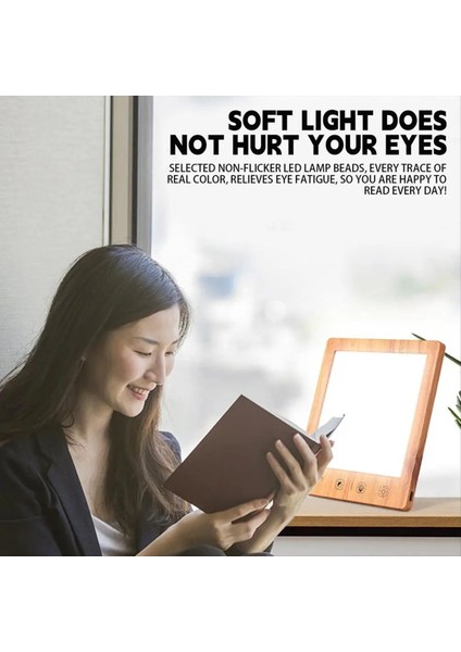 Floresan Masa Lambası 10000 Lüks Başucu Işık Lambası Uv Içermeyen LED Simüle Güneş Işığı Dokunmatik Kontrolü Destek Standı (Yurt Dışından) modelleri