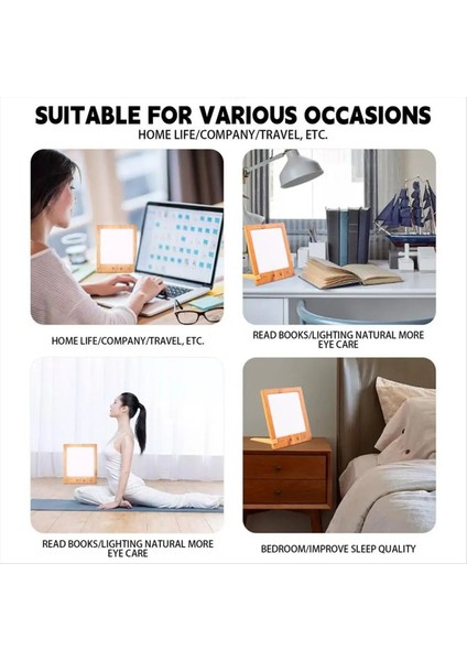 Floresan Masa Lambası 10000 Lüks Başucu Işık Lambası Uv Içermeyen LED Simüle Güneş Işığı Dokunmatik Kontrolü Destek Standı (Yurt Dışından) indirimleri