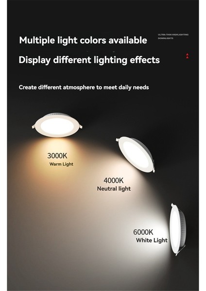 6 Adet LED Düşük 8 Inç 20 Watt Ultra Ince LED Gömme Downlight Tavan Downlight Beyaz Işık (Yurt Dışından) modelleri