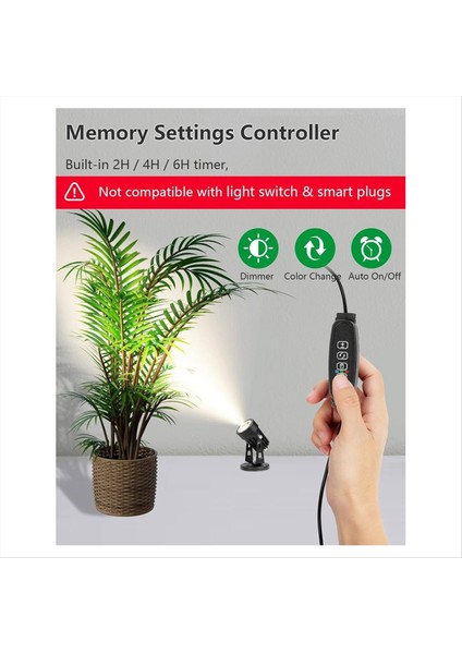 Spot Işıklar Kapalı Işıklar Kapalı Zamanlayıcı, 3W Zemin Spot Işığı Iç Mekan Uplighting, 3000K/4000K/5000K Işık Abd Fişi (Yurt Dışından) indirimleri