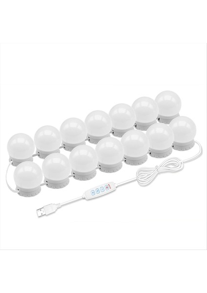 Makyaj Masası Banyo Soyunma Odası Için 14 Dimmable Ampul, 10 Parlaklık Seviyesi Ayarlanabilir LED Vanity Ayna Işıkları (Yurt Dışından)