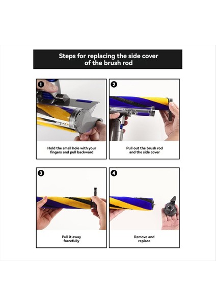 Dyson V8 Slim/vl0 SLIM/V12 Detect SLIM/V15 B Için Yumuşak Fırça Rulosu (Yurt Dışından) modelleri