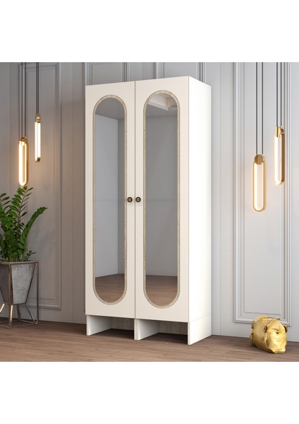 Münih 2 Kapaklı (33) Gardırop Krem / Traverten Mermer fiyatları