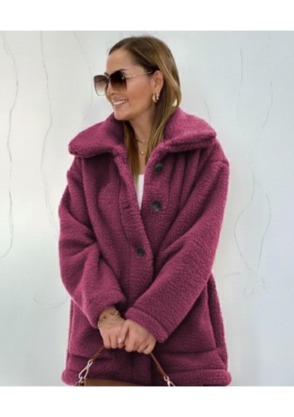 Meğdaix Kadın Uzun Kollu Yakalı Önden Düğmeli Welsoft Kaban fiyatları
