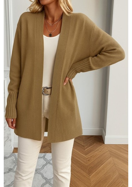 Meğdaix Kadın Uzun Kollu Önü Açık Triko Hırka