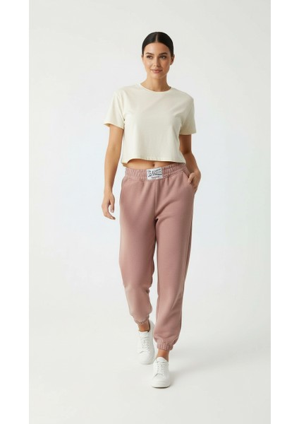 Kadın Paça Lastikli Üç Iplik Şardonlu Roberts Eşofman Altı Somon modelleri