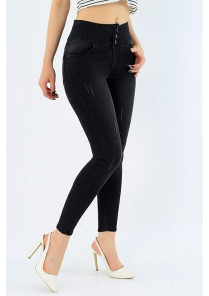 Meğdaix Yüksek Bel Likralı Jean Pantolon 90 cm fiyatları