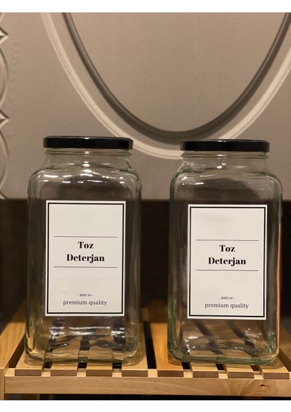 Ikili 3000ML Cam Kavanoz Seti, Toz Deterjan Için Ideal, Şık ve Kullanışlı Tasarım modelleri