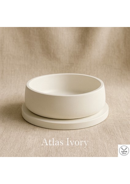 Atlas Ivory Dekoratif Tabak & Kase Seti