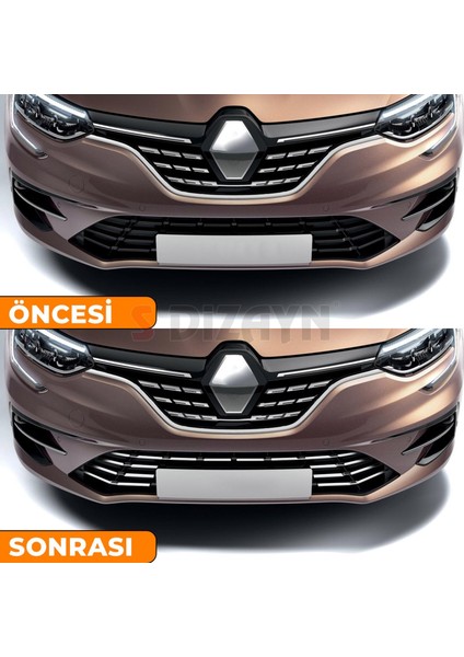 Renault Megane 4 Krom Ön Tampon Çıtası 8 Prç. 2020 Üzeri