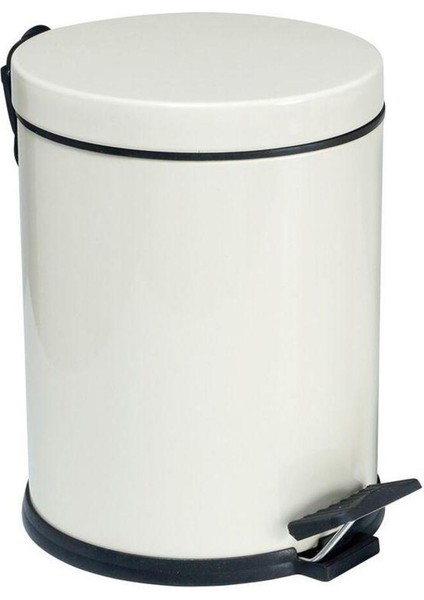 Beyaz 3 Lt Paslanmaz Kapaklı Ofis ve Banyo Çöp Kovası