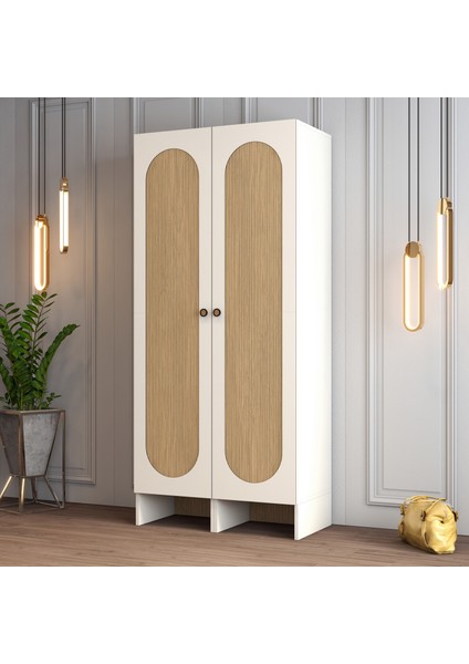 Münih 2 Kapaklı (44) Gardırop Krem / Gölge Çizgili Meşe fiyatları