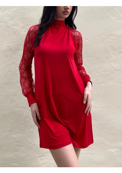 Meğdaix Kadın Uzun Kollu Damla Detaylı Sandy Mini Elbise fırsatları