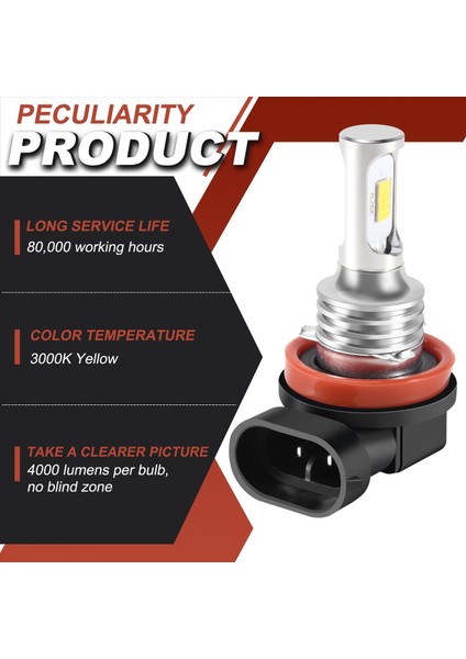 H11 H8 H16 80W 4000LM 3000K Sarı Tech LED Sis Fıçıları Dönüşüm Ampulleri Kiti (Yurt Dışından) indirimleri