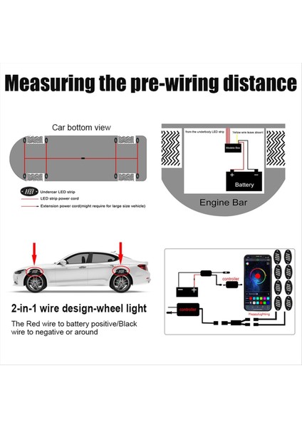 Rgb Kaya Işıkları Uygulama Kontrolü Yanıp Sönen Müzik Müziği Su Geçirmez Tekerlek Iyi Işık 8 Pods (Yurt Dışından) fırsatları