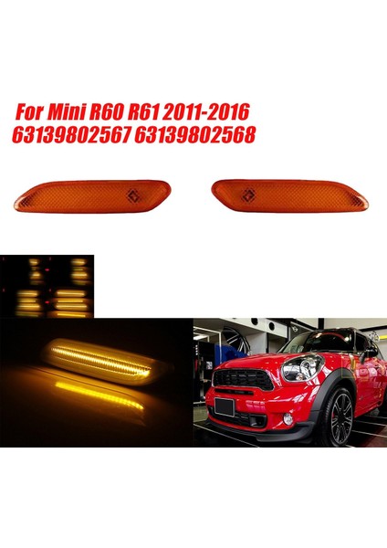 1paır Araç Sidi Çalıştırma Sinyal Lambaları Mini R60 R61 Için Dinamik LED Gösterge Işığı 2011-2016 63139802567 63139802568 (Yurt Dışından) fiyatları