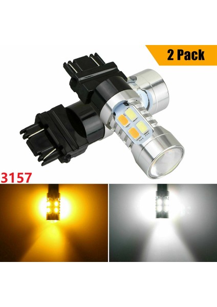 2x Güçlü 3157 LED Drl White/amber Switchback Turn Sinyal Park Yeri 20-SMD-5730 Ampuller Çift Renk (Yurt Dışından) fiyatları