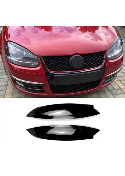 6x Parlak Siyah Farlar Kaşlar Göz Kapakları Kapak Kirpik Kafası Işık Lambası Çıkartmaları Golf Için 5 R32 Mk5 2005 2006 2007 (Yurt Dışından) modelleri