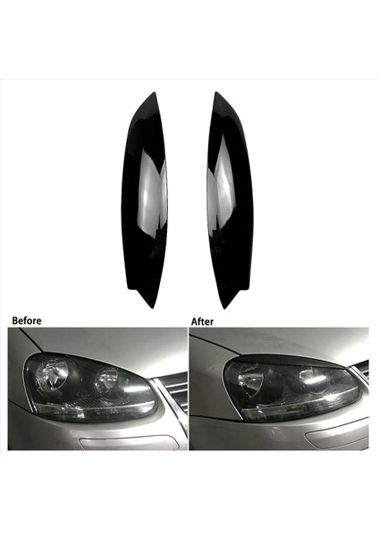 6x Parlak Siyah Farlar Kaşlar Göz Kapakları Kapak Kirpik Kafası Işık Lambası Çıkartmaları Golf Için 5 R32 Mk5 2005 2006 2007 (Yurt Dışından) fırsatları