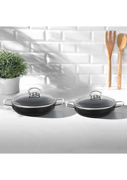 Titanium Siyah 4 Parça Sahan Set (20-22 Cm)