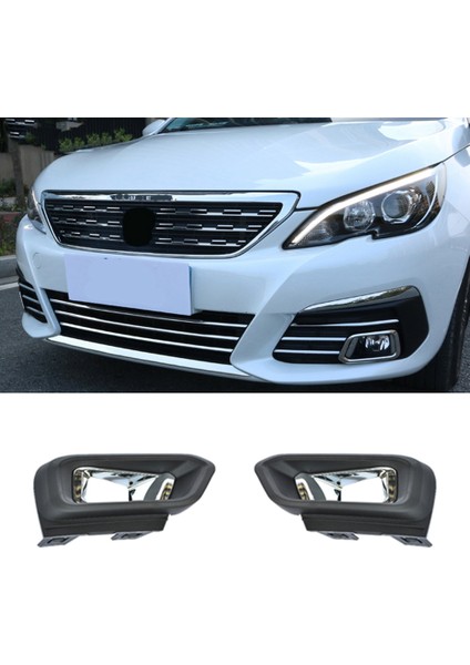 1paır Araç Ön Tampon Sis Lambası Kapağı Peugeot Için Krom Çerçeveli Çerçeve Izgarası 308 Gt Hat 2016 2017 2018 2019 (Yurt Dışından) fiyatları