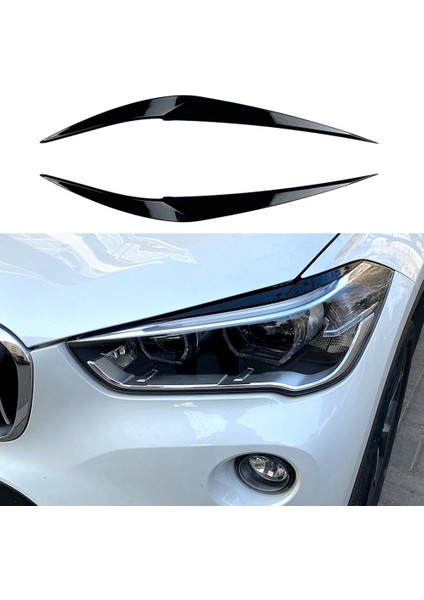 Ön Far Kapağı Kafası Işık Lambası Göz Kapağı Kaş Trim Abs Bmw X1 F48 Xdrive 2015-2021 Parlak Siyah (Yurt Dışından) fiyatları