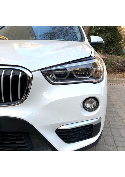 Ön Far Kapağı Kafası Işık Lambası Göz Kapağı Kaş Trim Abs Bmw X1 F48 Xdrive 2015-2021 Parlak Siyah (Yurt Dışından) indirimleri