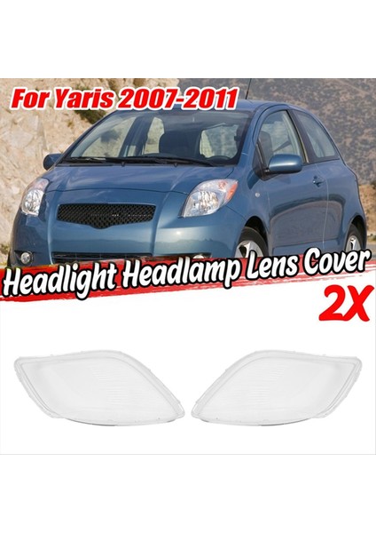Toyota Yaris Için Araba Yan Far Şeffaf Lens Lens Gölge Kabuk Kapağı Sol ve Sağ 2008-2011 Yeni Far Lens Kapağı (Yurt Dışından) modelleri