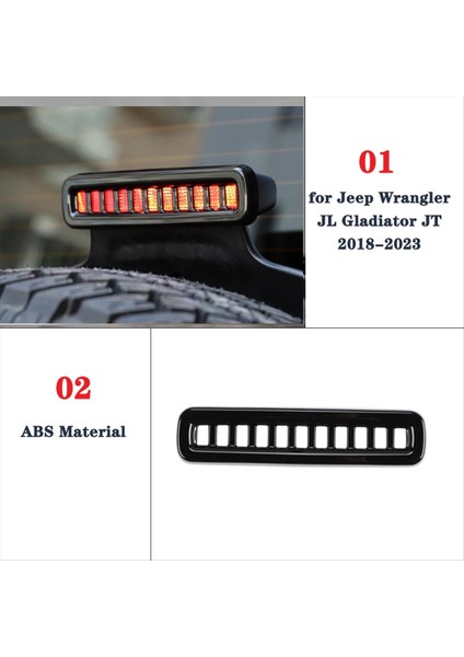 Siyah Araba Fren Işık Lambası Kapağı Jeep Wrangler Için Jl Gladiator Jt 2018-2023 (Yurt Dışından) fırsatları