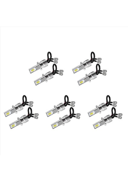 10X H3 Süper Parlak LED Far Sisi Taç Lambası Ampul Kiti 6000K Beyaz 10W (Yurt Dışından)