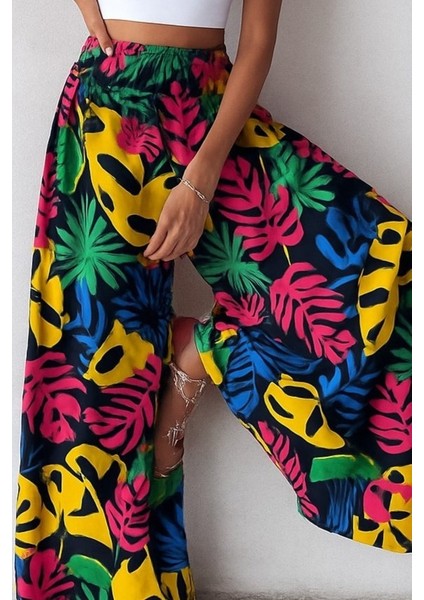 Meğdaix Kadın Yüksek Bel Lastikli Desenli Süprem Pantolon fiyatları